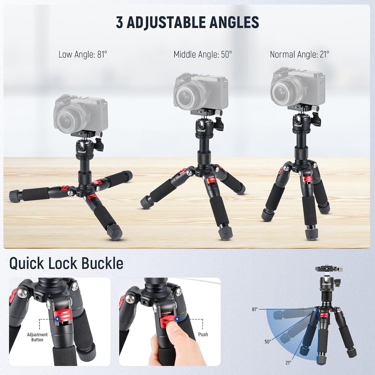 Mini Tabletop Tripod 50cm with 360 Degree Ball Head: image 2
