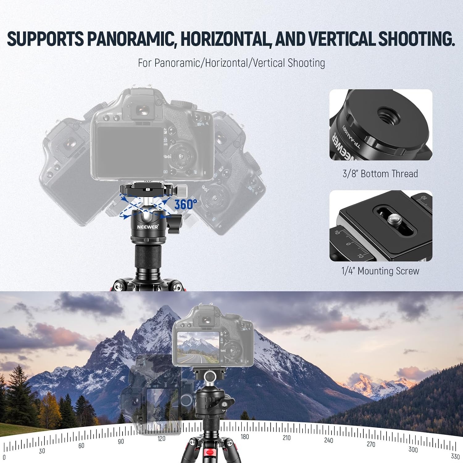 Mini Tabletop Tripod 50cm with 360 Degree Ball Head: image 4