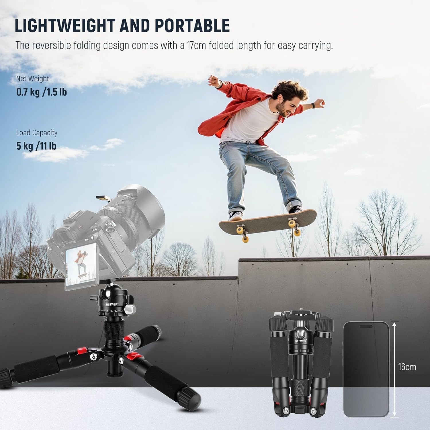 Mini Tabletop Tripod 50cm with 360 Degree Ball Head: image 5