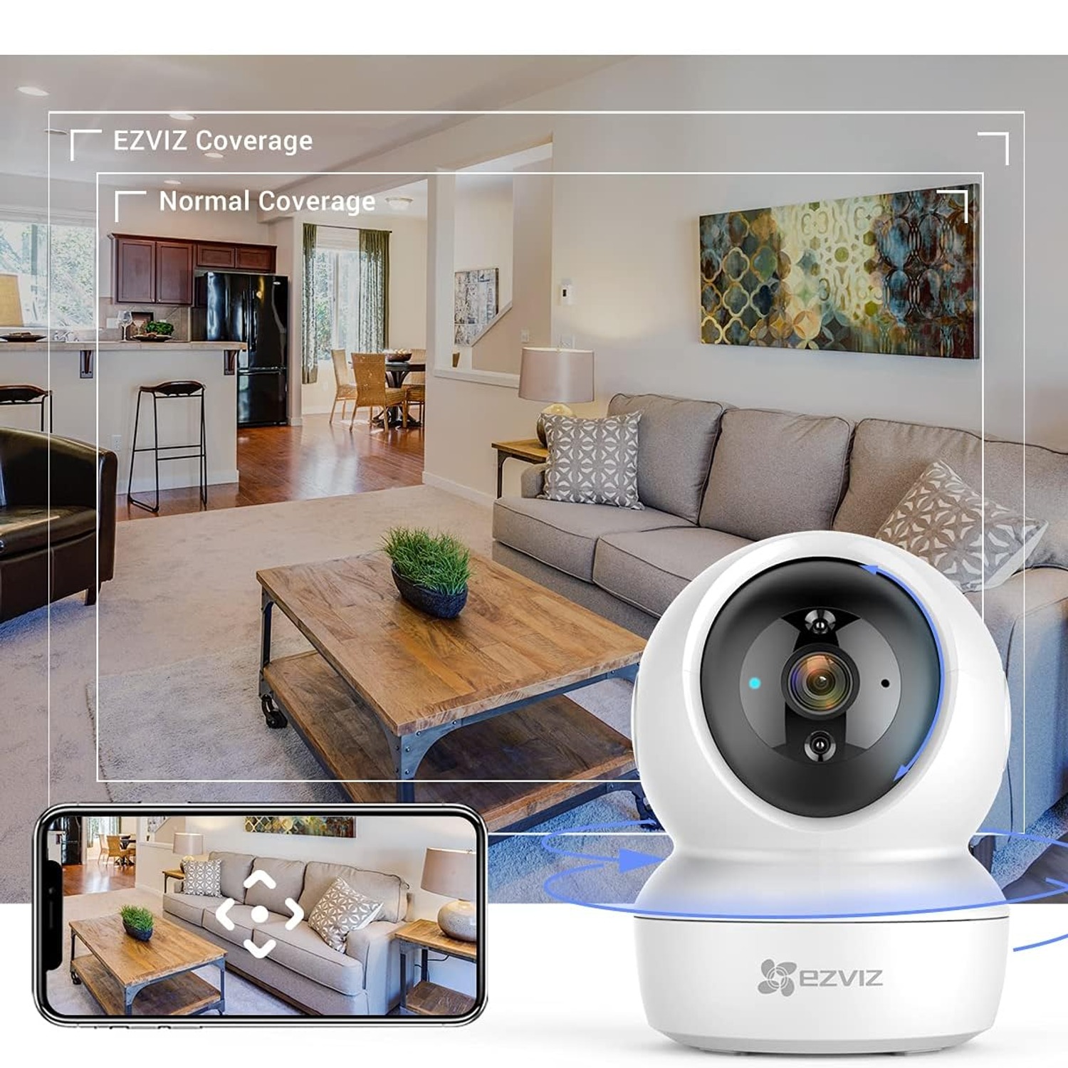 Indoor WiFi Camera 360 Pan and Tilt Home Security Camera