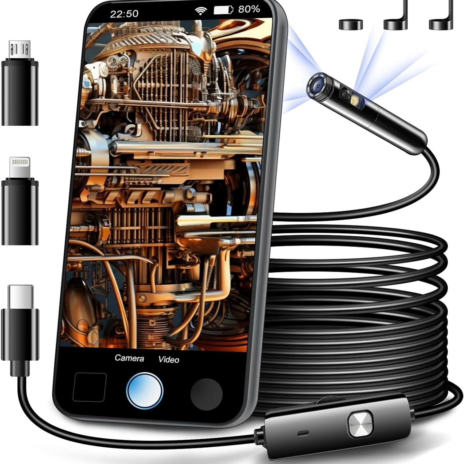AURTEC Dual Lens Endoscope Inspection Camera