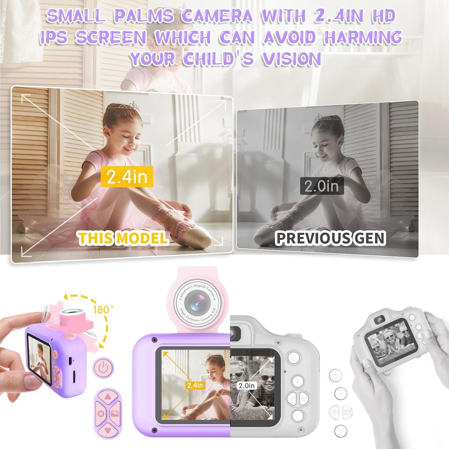 ARNSSIEN Kids Camera with 180° Flip Lens
