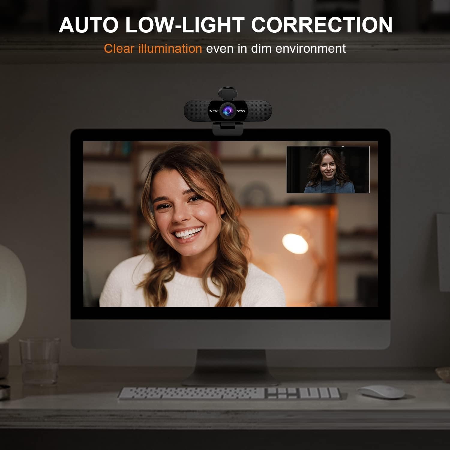 eMeet C960 1080p Webcam with Dual Noise-Cancelling Microphones